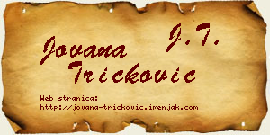 Jovana Tričković vizit kartica